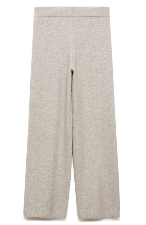 Shop Mango Wide Leg Knit Pants In Light/pastel Brown