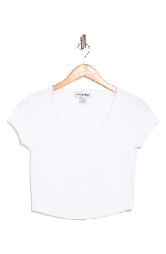 Shop Cotton Emporium Lace Trim Front Button Top In White