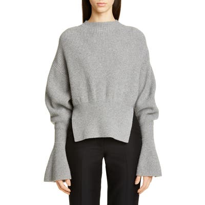 Alexander Wang Split Hem Wool & Cashmere Blend Sweater, Grey
