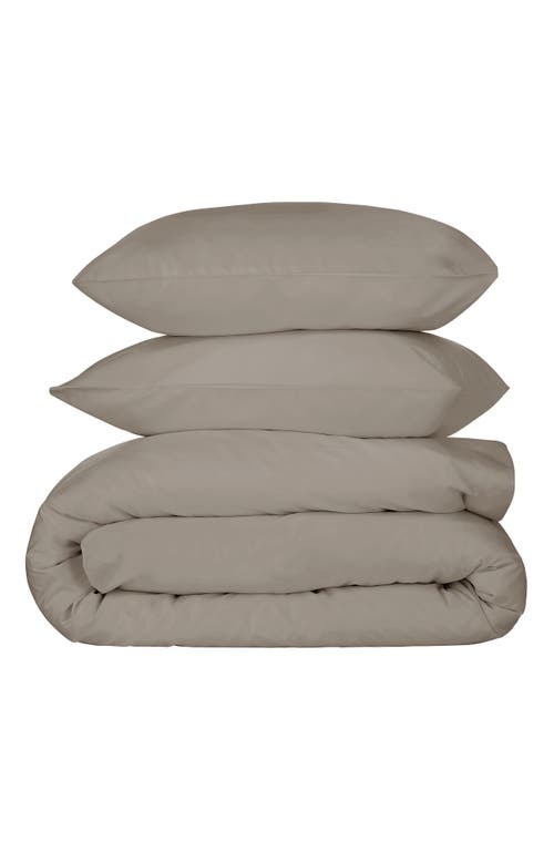 Nate Home by Nate Berkus Signature 400-Thread Count Percale Duvet Cover Set in Sandstone (Khaki) at Nordstrom