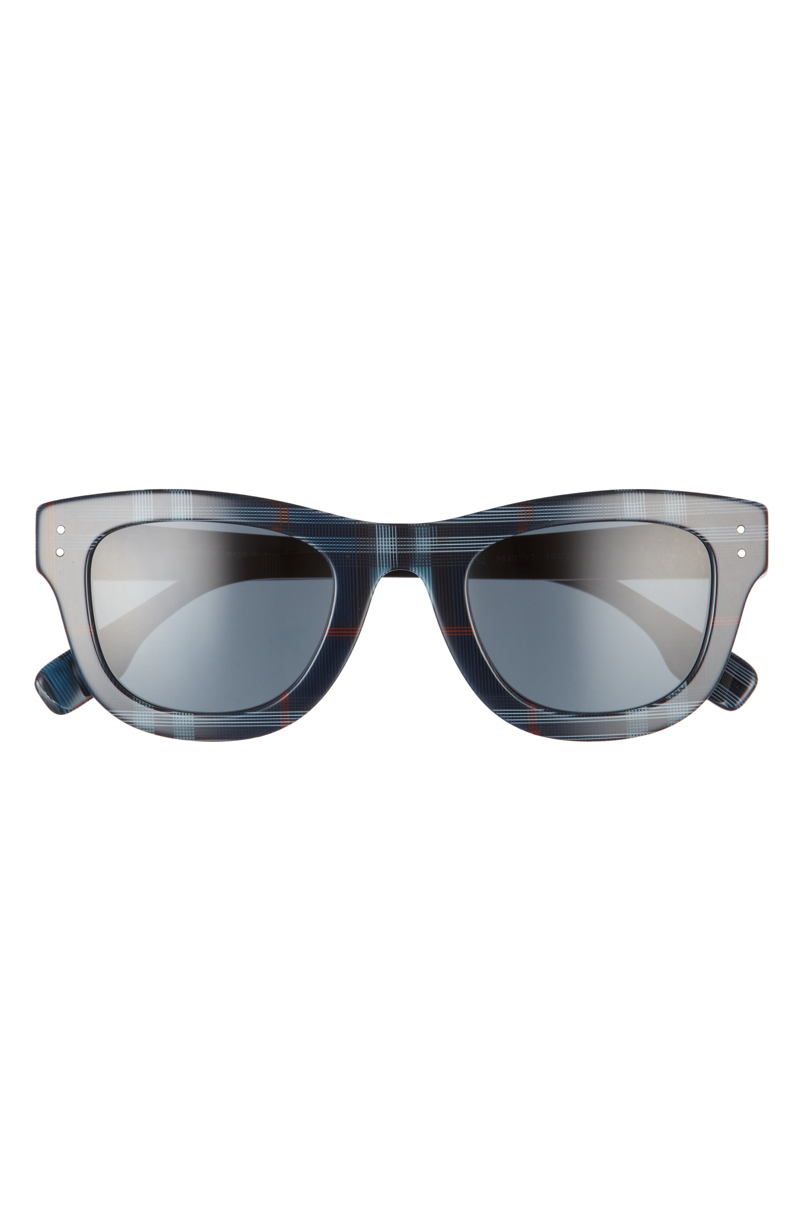 Burberry 49mm Square Sunglasses in Navy Check/Dark Grey at Nordstrom