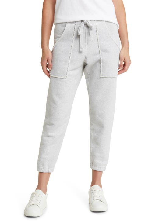 SPECIALMAGIC Women's Sweatpants Capri Pants Cropped Jogger Running Pants  Lounge Loose Fit Drawstring Waist with Side Pockets
