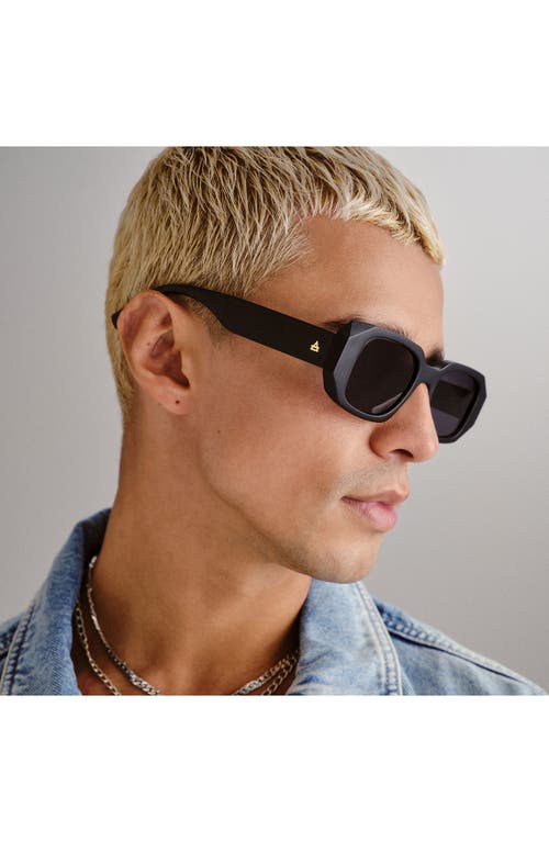 Aire Ascendant 49mm Polarized Rectangular Sunglasses In Matte Black