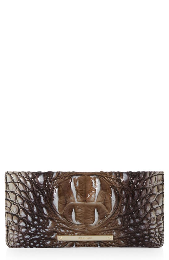 Brahmin Ady Croc Embossed Leather Wallet In Espresso Ombre Melbourne