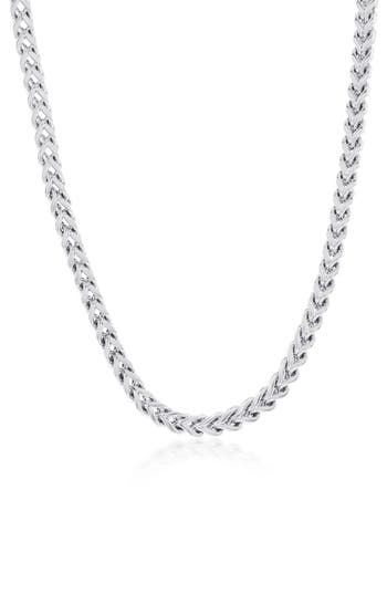 Blackjack Franco Wheat Chain Necklace In Silver