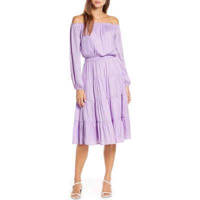 Lilly Pulitzer Jennie Long Sleeve Off The Shoulder Dress, Purple