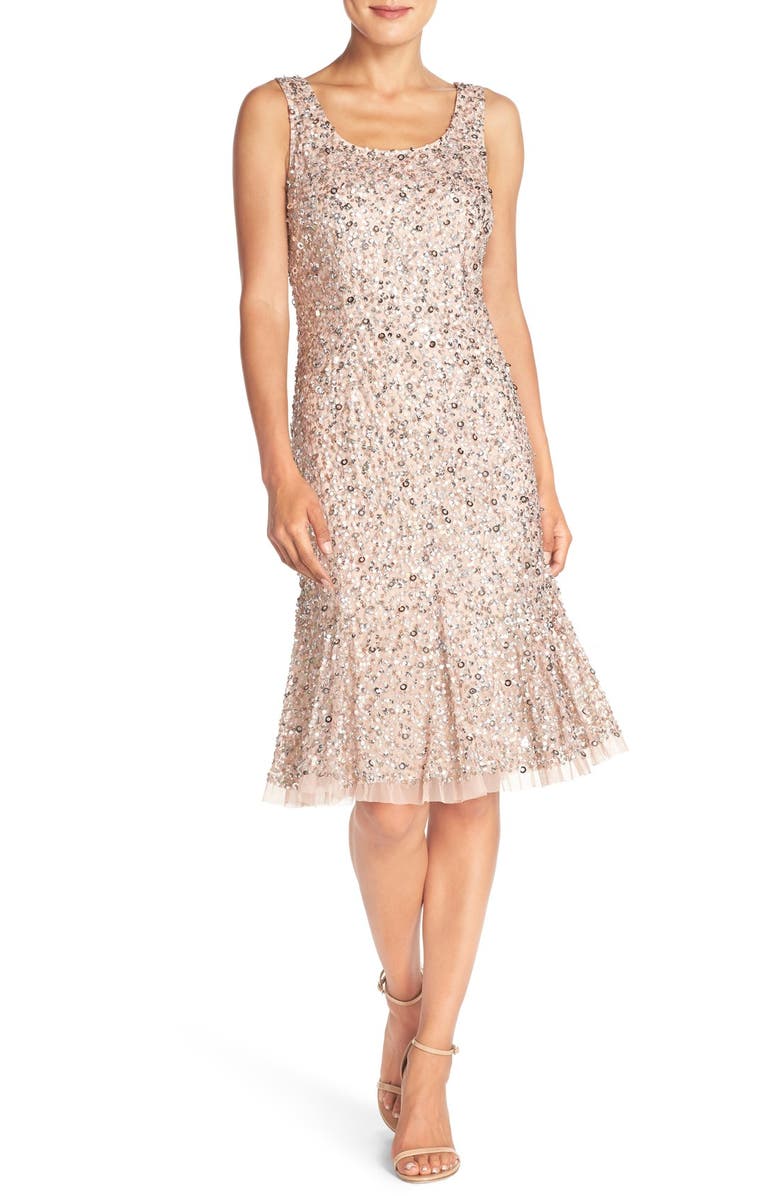 Adrianna Papell Sequin Mesh Fit & Flare Dress | Nordstrom