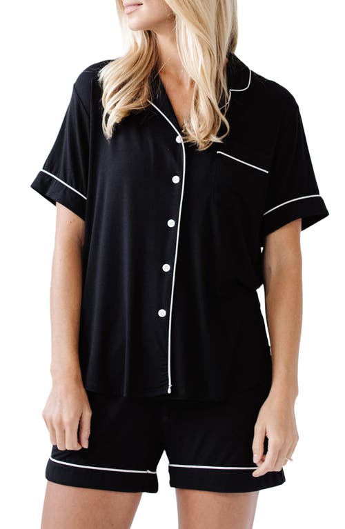 Cozy Earth Short Sleeve Knit Pajamas in Black