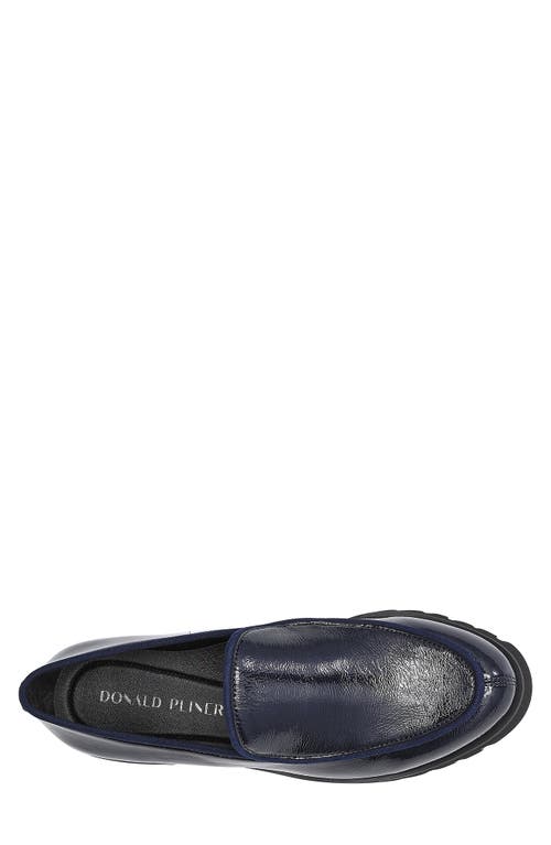 Donald Pliner Patent Platform Loafer In Navy/nvy