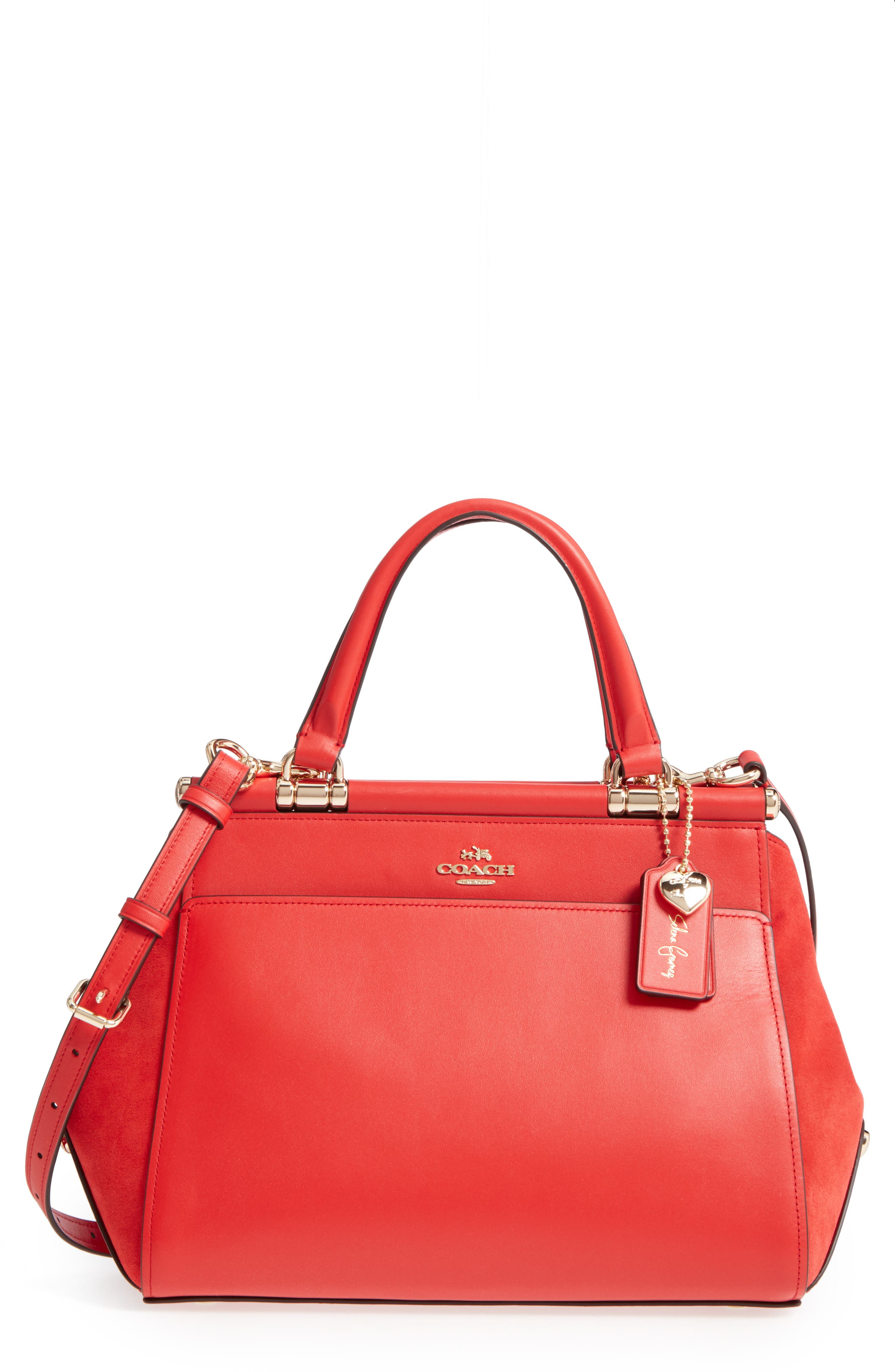 selena gomez red coach bag