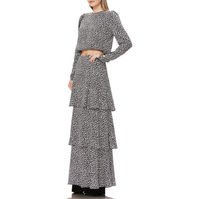 Afrm Sabine Tiered Maxi Skirt, Black