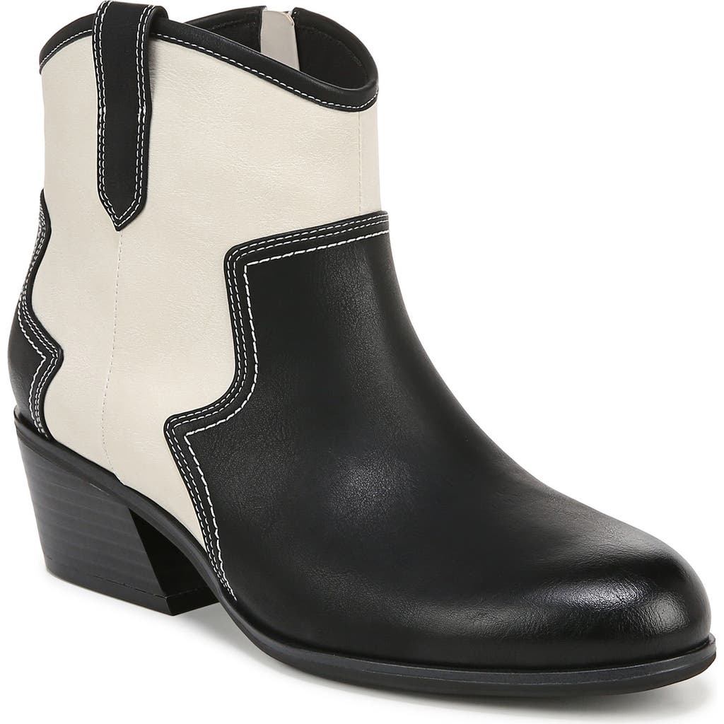 Dr. Scholl's Women's Lasso Western Booties In Black/off White