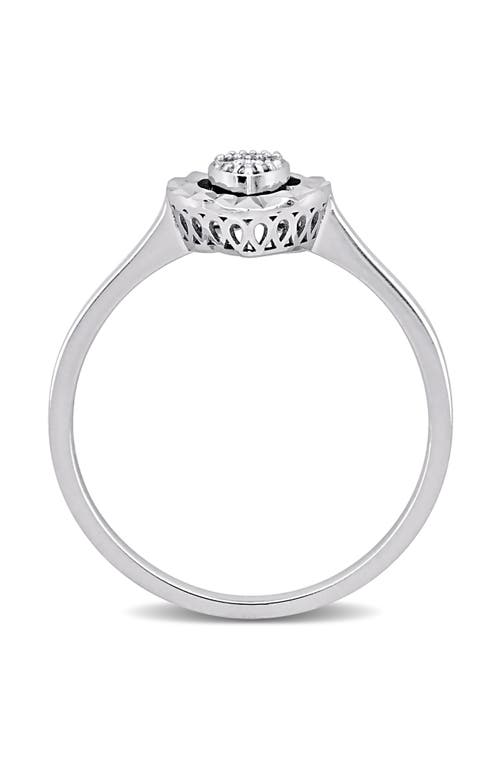 Delmar Circle Diamond Accent Ring In White Gold