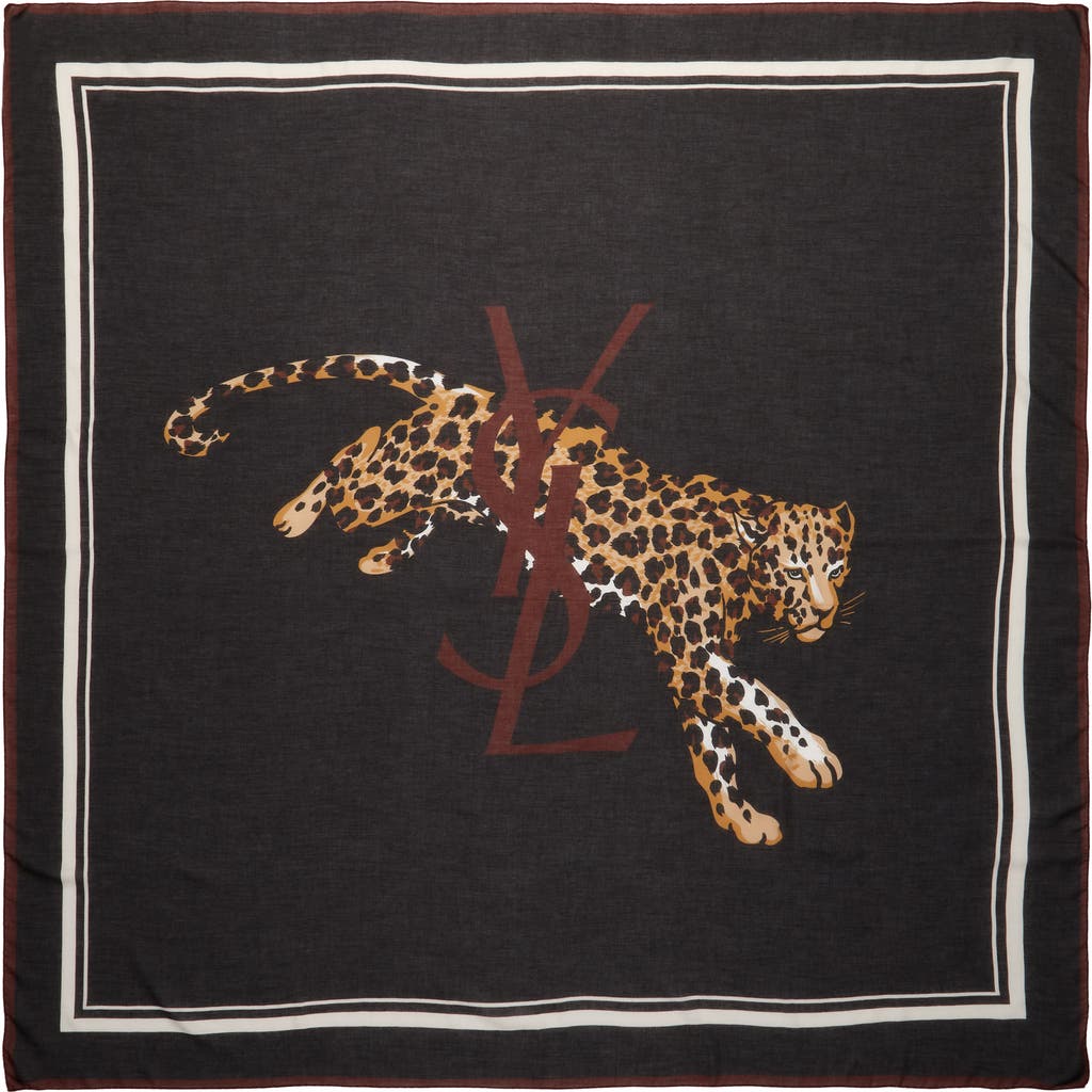 Saint Laurent Square Scarf In Black