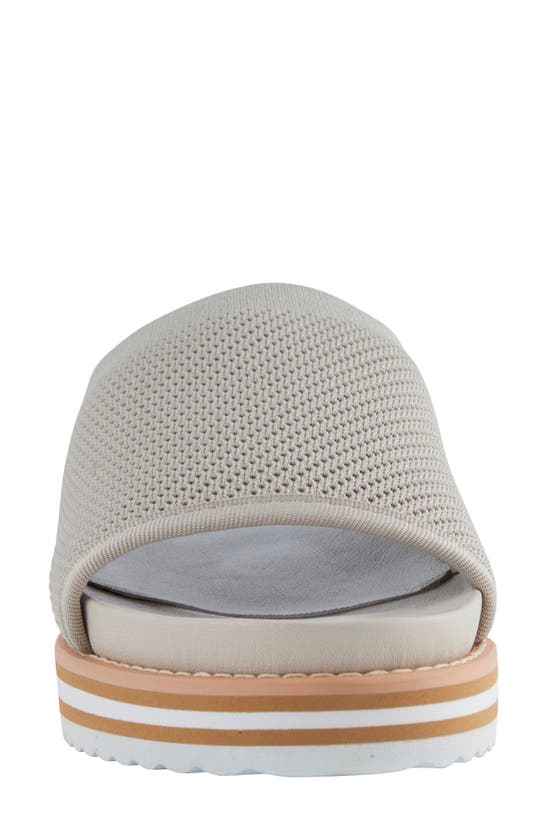 David Tate Aline Knit Wedge Slide Sandal In Bone