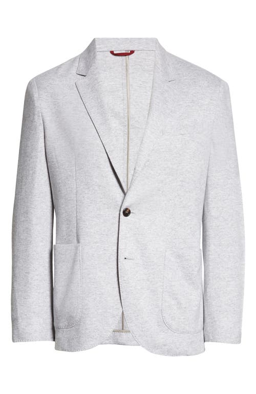 Cashmere Jersey Sport Coat in Light Grey