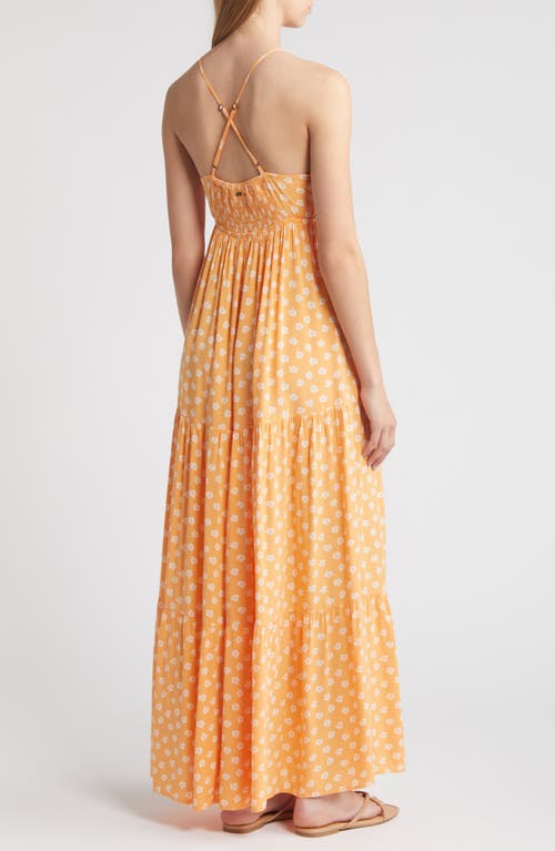 Shop Rip Curl High Tide Floral Maxi Sundress In Peach