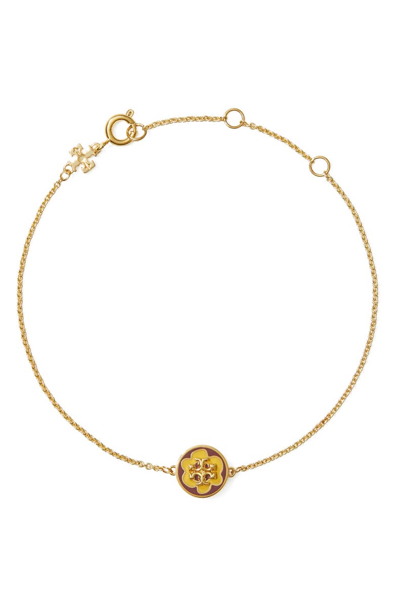 Kira Enamel Floral Pendant Chain Bracelet