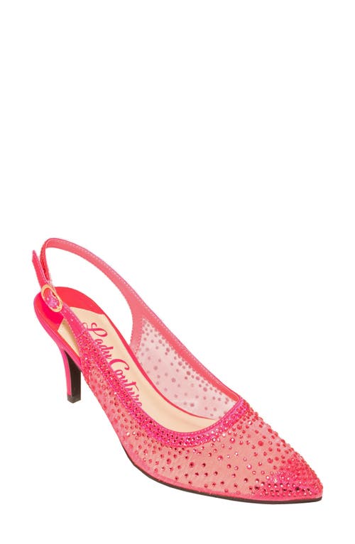 Lady Couture Lola Embellished Pointed Toe Slingback Pump In Fuchsia