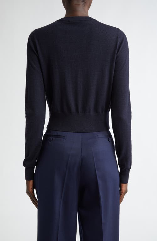 Shop Altuzarra Arlette Merino Wool Blend Cardigan In 000400 Navy