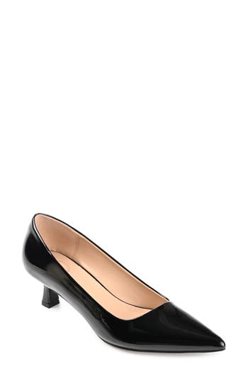 Shop Journee Collection Celica Pointed Toe Pump In Patent/black