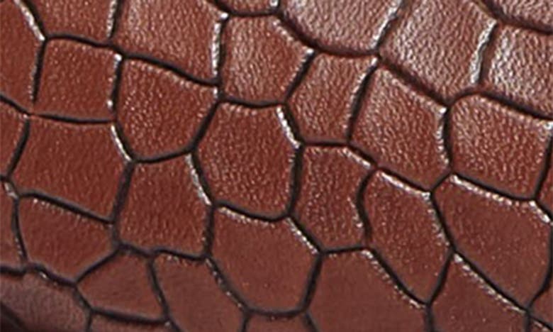Shop Mezlan Croc Embossed Loafer In Dark Cognac