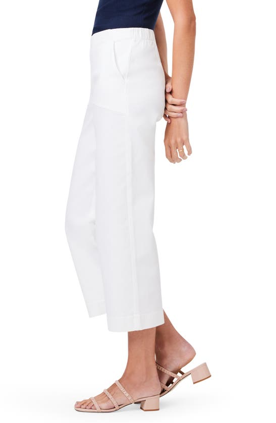 Shop Nic + Zoe Nic+zoe Rumba Park Wide Leg Crop Organic Linen Blend Pants In Paper White