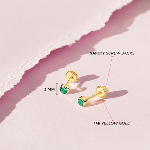 In Season Jewelry 14k Tiny Cubic Zirconia Birthstone Earrings In May
