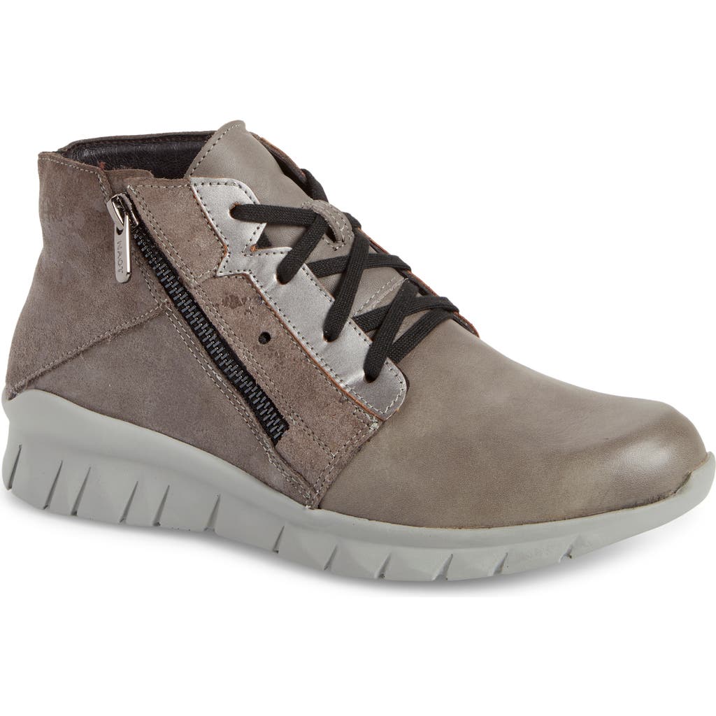 Naot Polaris High Top Sneaker In Foggy Gray Leather
