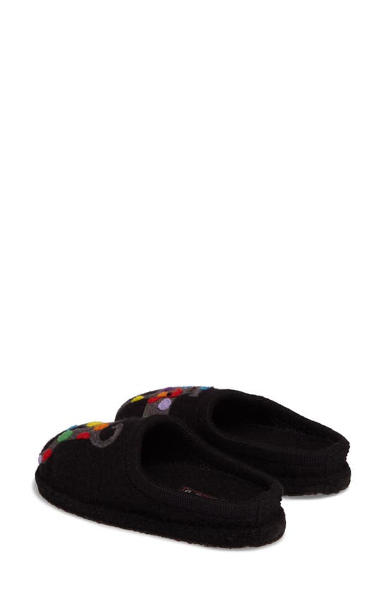 Haflinger Dog Slipper In Black Wool