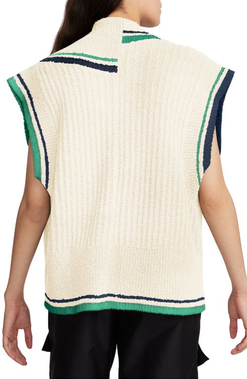 Shop Nike Sportswear Collection Stripe Trim Sweater Vest In Sail/obsidian