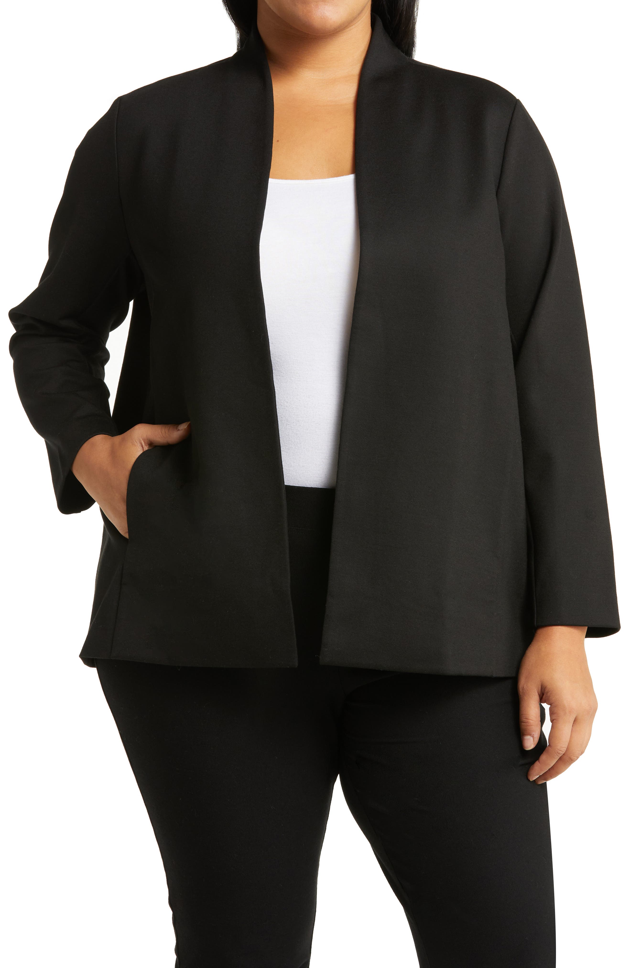 Eileen Fisher Open Front Ponte Jacket 