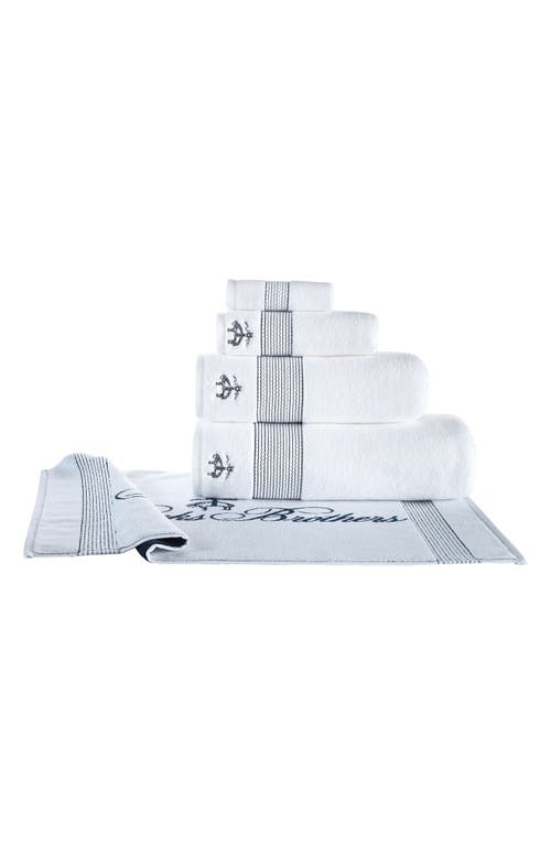 Shop Brooks Brothers Robe Stripe Turkish Cotton Bath Mat In White
