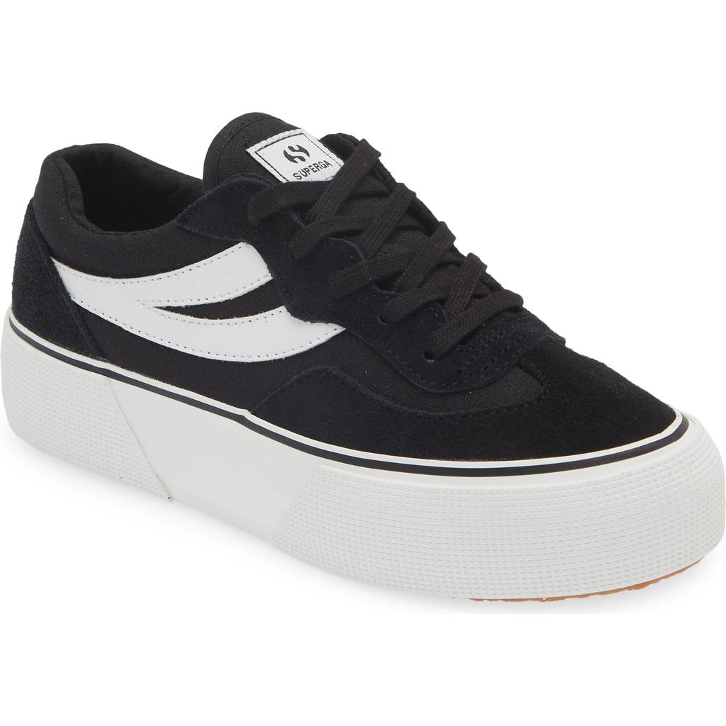 Superga 3041 Revolley Colorblock Platform Sneaker in Black-White