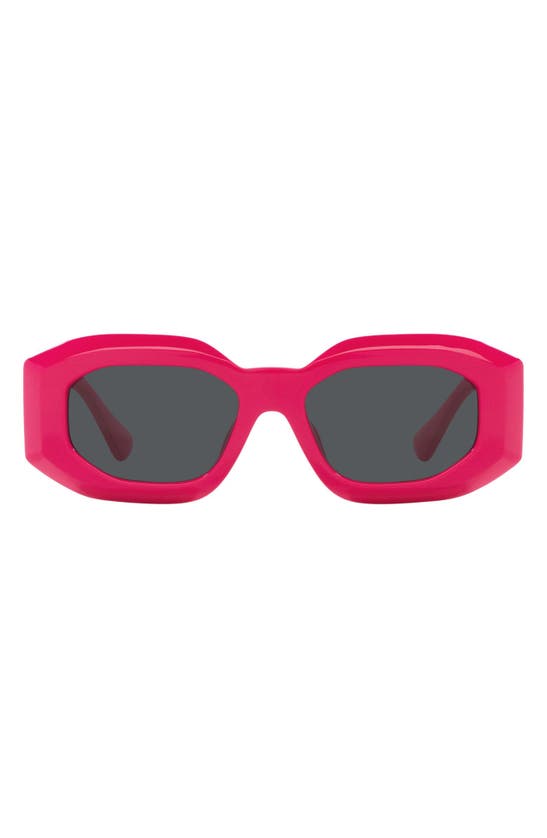 Versace 53mm Rectangular Sunglasses In Fuchsia