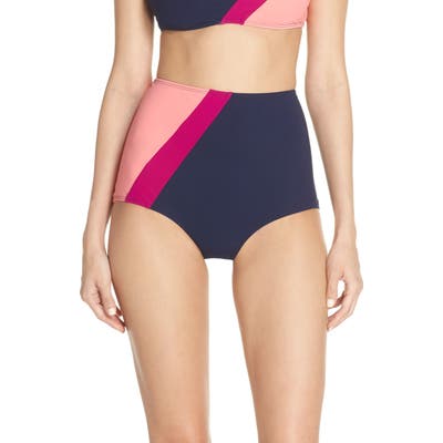 Flagpole Liza High Waist Bikini Bottoms, Blue