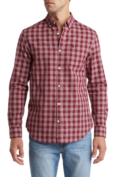 Gingham Woven Button-Down Shirt