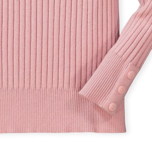 Hope & Henry Baby Girls' Rib Knit Sweater Top, Infant In Rose