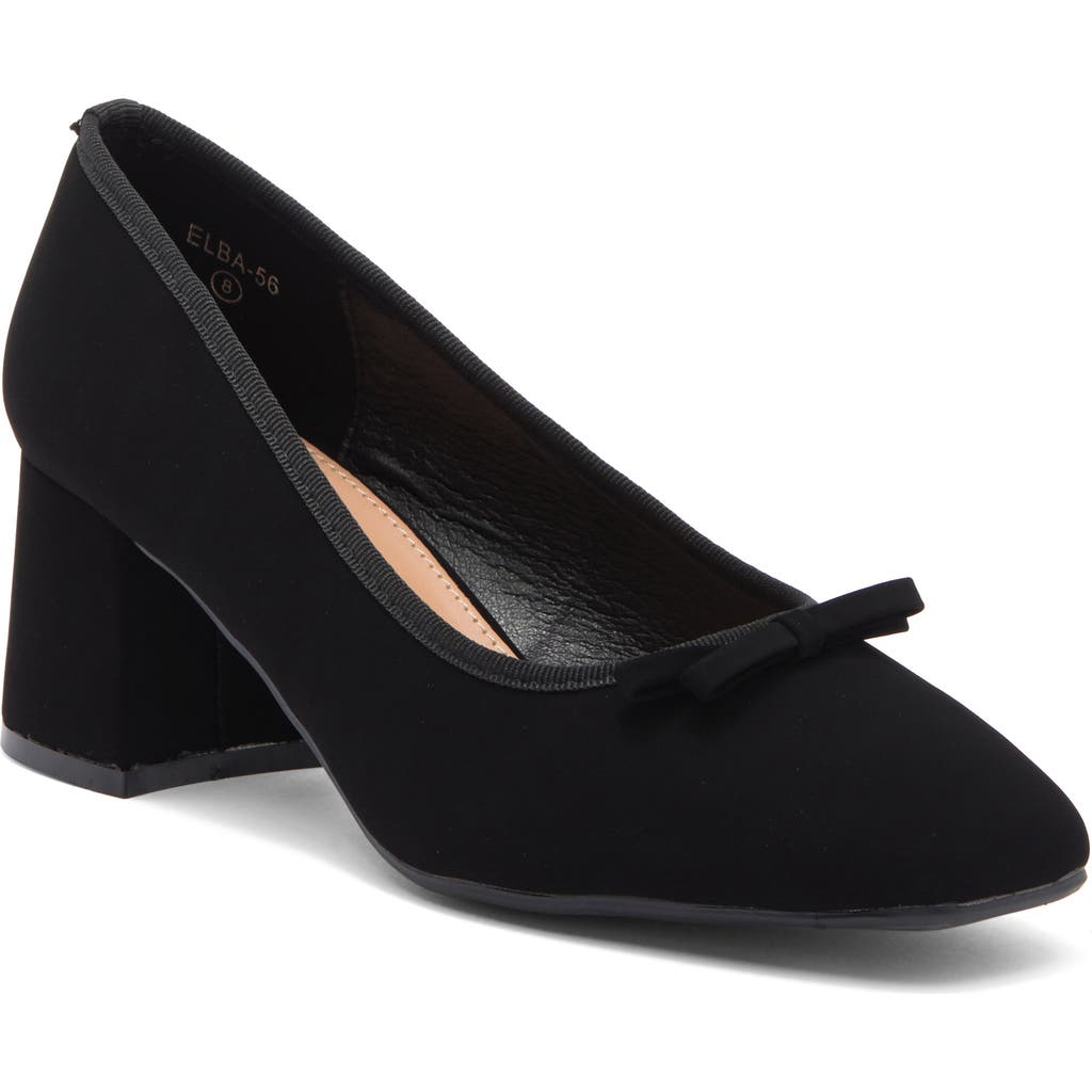 Top Guy Shoes Elba Square Toe Pump In Black Nubuck