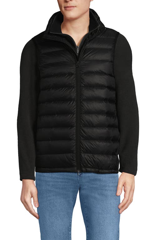 Shop Lands' End Wanderweight Ultralight Packable Down Vest In Black