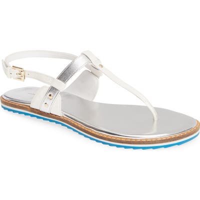 Linea Paolo Leia Slingback T-Strap Sandal- White