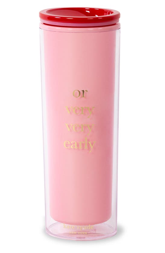 Shop Kate Spade A Little Late Acrylic Tumbler In Pink