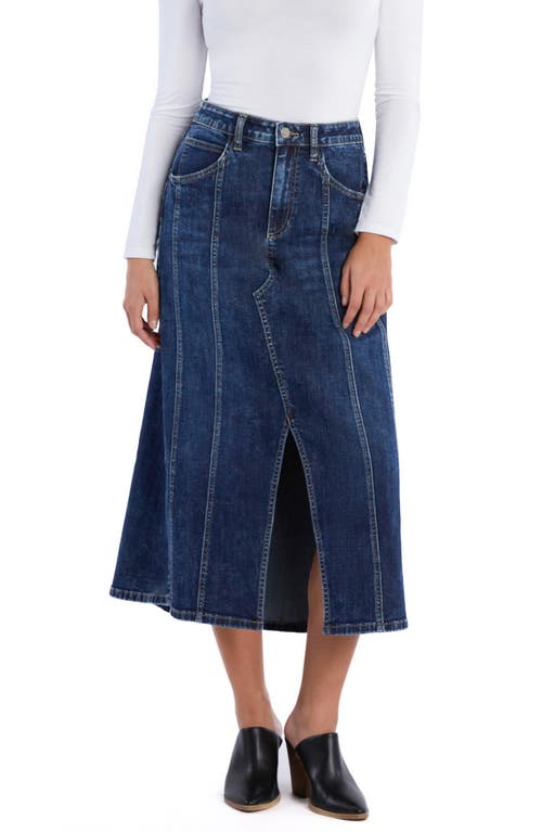 Wash Lab Denim Justine Denim Midi Skirt In Park Blue