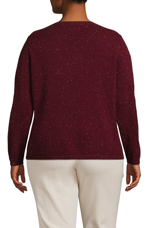 Lands' End Plus Size Cashmere Sweater In Rich Burgundy Donegal