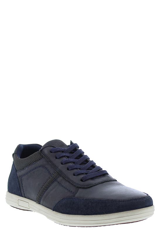 English Laundry Seb Leather Low Top Sneaker In Navy