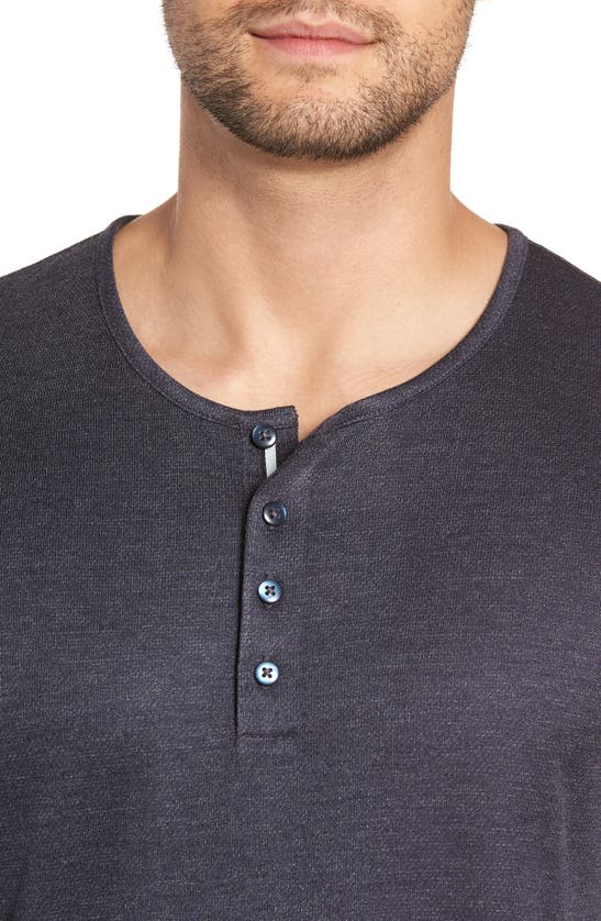 Stone Rose Regular Fit Henley In Navy