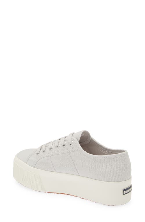 Shop Superga 2790 Platform Sneaker In Grey Silveravorio