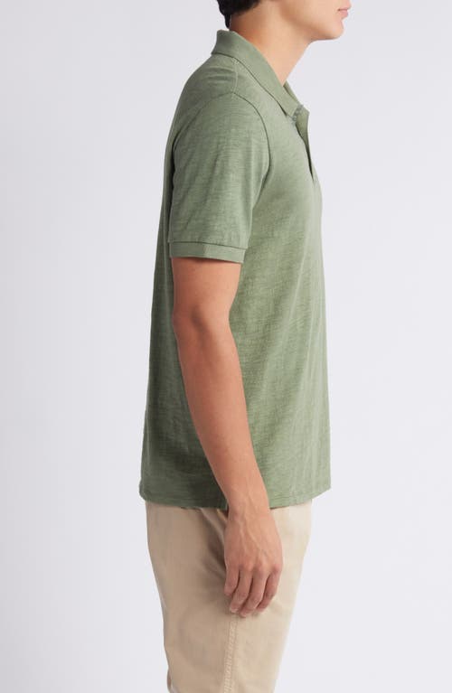 Shop Vince Cotton Slub Jersey Polo In Artichoke