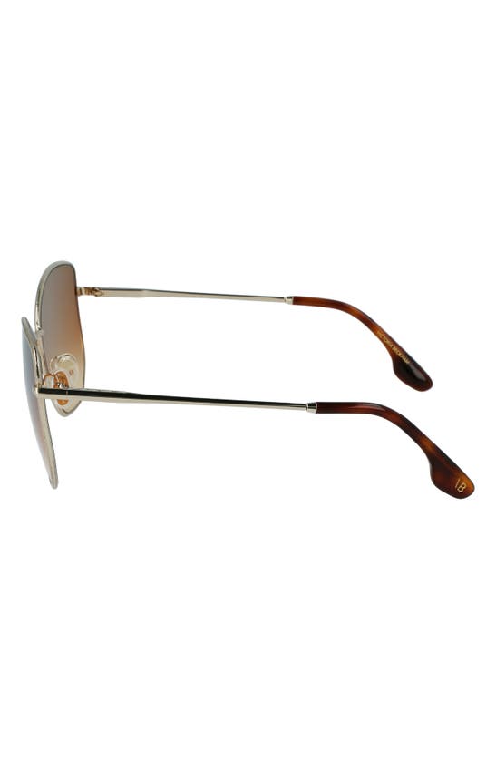 Shop Victoria Beckham Hammered 59mm Sunglasses In Gold-brown