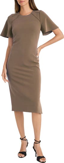 Flutter Sleeve Sheath Dress
